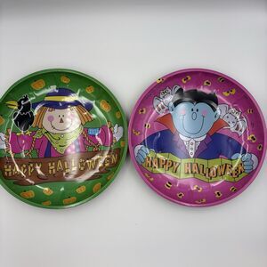 Vintage Halloween Plate Tins - Set Of Two
